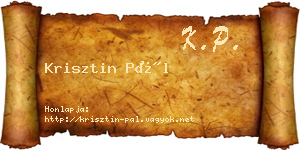 Krisztin Pál névjegykártya